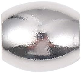 Stainless Steel Spacer Beads 10x11mm Oval Loose Charm Caps Beads for DIY Jewelry Making 10pcs with 6mm Hole
