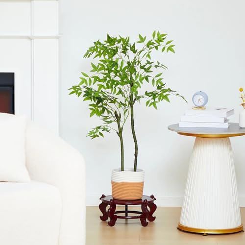 Geetery 2 Pcs 4–12 in Oriental Wooden Plant Stand Indoor Vase Stand, 12 in - Image 5