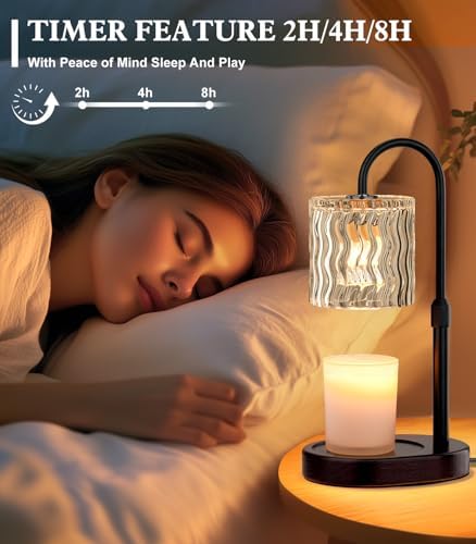 Candle Warmer Lamp Electric: Dimmable Timer Candles Warming Lamps - Height Adjustable Burner Jar - No Flame Scented Melts Wax - All Candle Jars Table Light Home Decor - Image 6