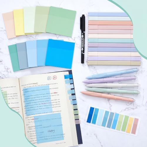 Jutom 38 Pcs Book Annotation Kit for Bible Study, Blue Series, Square - Image 5