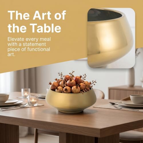 Irregular Ceramic Decorative Bowl Style Planter & Catchall Tray for Keys, Modern Centerpiece Bowl for Home Decor 6.1" L x 6.1" W x 2.8" H Gold - Image 2