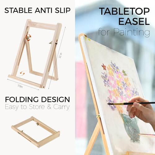 koseibal 24 Color Acrylic Paints Set with Tabletop Easel and Canvas Pad - Image 4