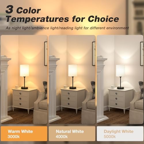 Bedside Table Lamp for Bedroom Set of 2, Small Desk Lamp with USB Ports - Image 2
