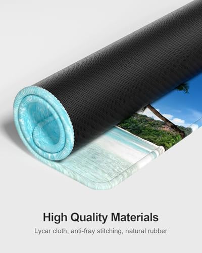 Auhoahsil Large Mouse Pad with Wrist Rests for Keyboard & Mouse, Thick Soft Ergonomic Memory Foam Wrist Supports, Big & Long Desk Mat 35.5 x 15.7 in, for Office Gaming Computer, Beach and Trees - Image 6