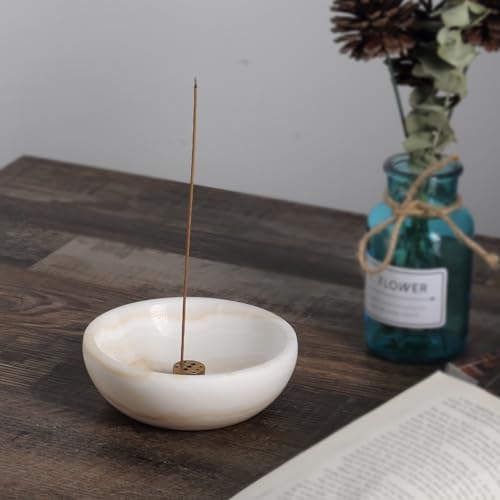 Koville Turkish Natural Marble Incense Holder, 5inch Incense Holders for Sticks, Sturdy Incense Burner Ash Catcher, Ideal for Meditation, Relaxing, Easy to Clean - Image 5