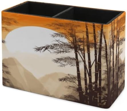 Japanese Bamboo Trees Desk Organizer Pen Holder with 2 Slots - Image 7
