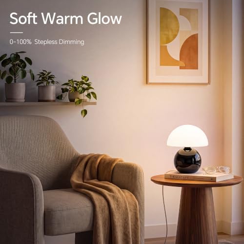 Dawnwake Mushroom Lamp Table Lamp for Bedroom-Small Desk Table Lamps,Black - Image 4