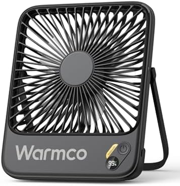 Warmco D3 10000mAh Portable Travel Fan, 7-inch Wide, 10-24H Battery Life by Warmwinterscoolsummers