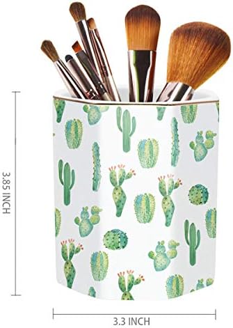Cactus Pen Holder, Stand for Desk Pencil Cup for Girls Kids Durable Ceramic Desk Organizer Makeup Brush Holder for Office, Classroom, Home - Image 5