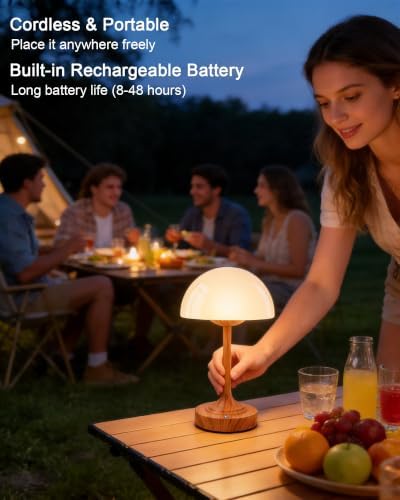UMEXUS 11.8" Modern Small Cordless Table Lamp Rechargeable Battery Operated - Image 5