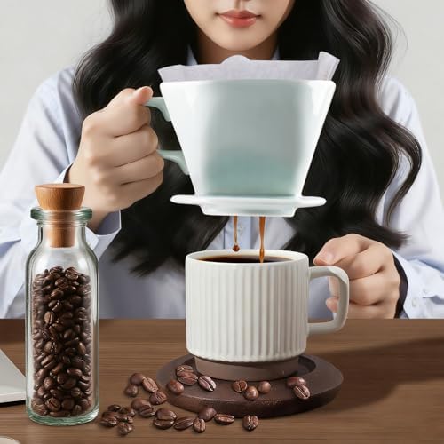 Ceramic Pour Over Coffee Dripper, V-Shaped Coffee Filter Cone - Image 2