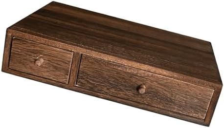 Sturdy Wood Multiple Compartment Storage Tray for Tidying Workspaces Wood Desktop Planner - Image 3
