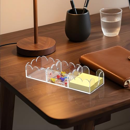YAGELI Magnetic 3-in-1 Acrylic Sticky Note Holder Dispenser | Modern Desktop Organizer for 3x3 Post It Notes & Memo Pads with Non-Slip Base | for Productive Workspace at Office, Home or School | Clear - Image 6