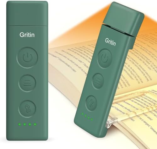 Gritin Book Light Rechargeable, Clip on LED Reading Light for Books in Bed by Gritin