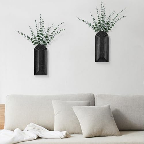 Handmade Wooden Wall Vases Set of 2 for Plants - Image 2