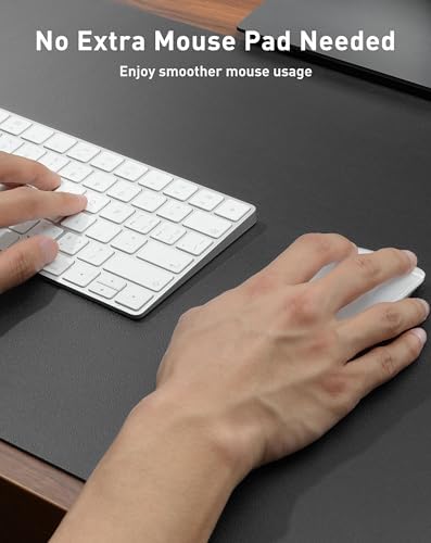 Aothia Faux Leather Desk Mat - Large Mouse Pad, Non-Slip PU Leather Blotter, Waterproof Writing Surface for Office and Home (Grey, 40" x 24") - Image 4