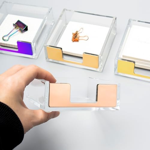 NatSumeBasics Rose Gold Sticky Note Holder, Memo Holder Note Pad Dispenser - Image 5