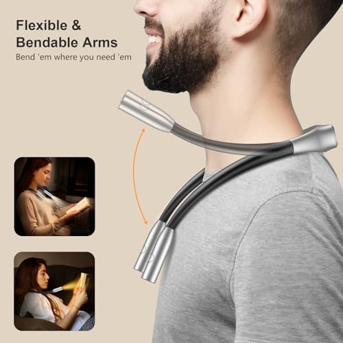 Gritin Book Light, Eye Caring 3 Colors & Dimmable Brightness Reading Light - Image 4