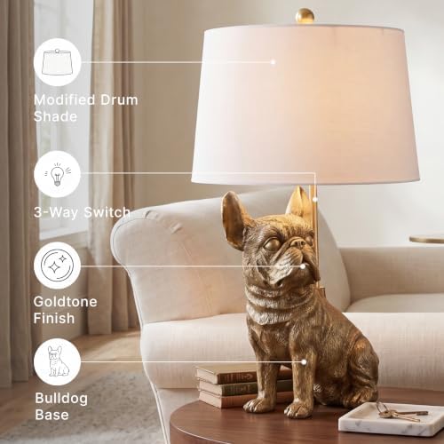 Signature Design by Ashley French Bulldog Animal Lamp, Gold Dog Table Lamp - Image 6