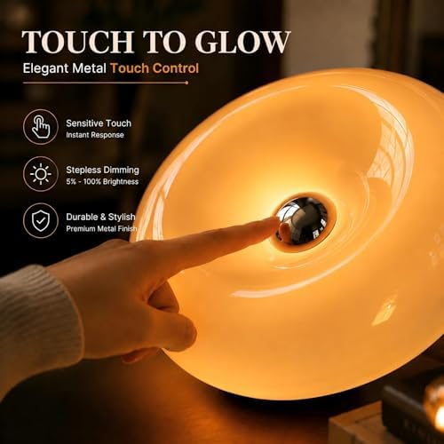 Bofea-Modern Orange Donut Lamp,Plug-in Bedside Lamp Or Plug-in Wall Sconces,Mid Century Modern Decor Wall Mount Lamps,Creative Orange Light for Living Room,Reading Room,Hallway Ambient Lighting - Image 5
