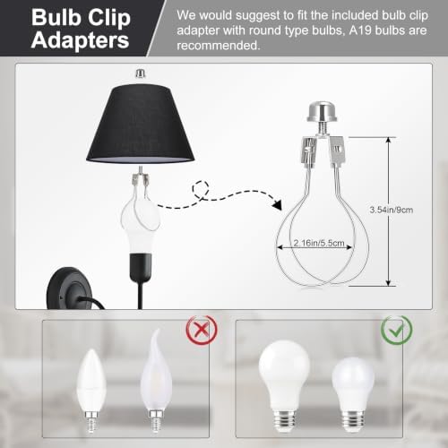 Black Lamp Shades Set of 2, Small 5.5" Top x 10" Bottom x 6.6" High - Image 5