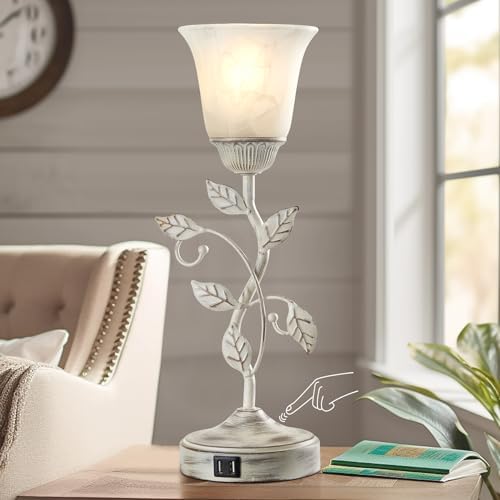 Rustic Touch Table Lamp for Bedroom with 2 USB C+A Ports - Image 2