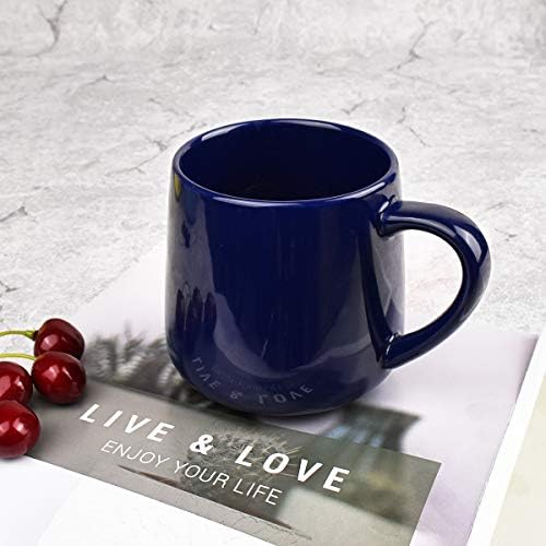 Bosmarlin Glossy Ceramic Coffee Mugs Set of 2, Tea Cup for Office and Home, 18 oz, Suitable for Dishwasher and Microwave(Royal Blue, 2) - Image 4