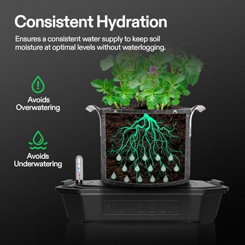 VIVOSUN 8-Pack FlexFeed Self-Watering Pots, Auto Irrigation Fabric Pot Base with Water Meter & Maintenance Window, for Use Indoors/Outdoors in Grow Tents, Greenhouses, Gardens - Image 4