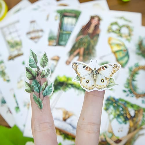 Snycler Beautiful Spring is Here Theme Sticker Scrapbooking Supplies for Junk Journal, 20 Sheets PET Stickers - Vintage Journaling Stickers, Ephemera Sticker Book Pre Cut, Junk Journal Supplies - Image 5