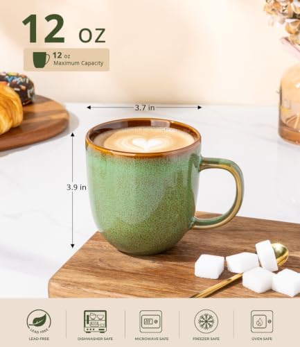 LERATIO Ceramic Coffee Mugs Set of 6,12oz Handmade Coffee Mugs Set - Image 2