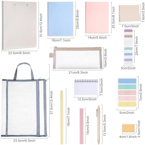 Colarr 54 Pcs Aesthetic College School Supplies Back to School Set,Morandi - Image 2