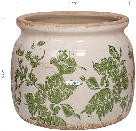 Tuscan Ceramic Indoor Plant Pot, Rustic Farmhouse Vase for Home Decor - Image 3