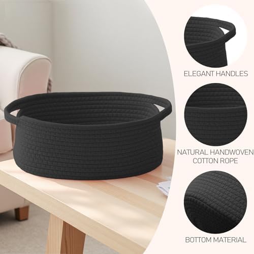 JMvicyroam Small Woven Basket, Empty Gift Basket, Black/1 Pack - Image 3