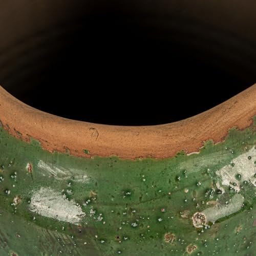 Creative Co-Op Round Terra-Cotta Hobnail Planter Vase with Heavily Distressed Finish, Green - Image 4