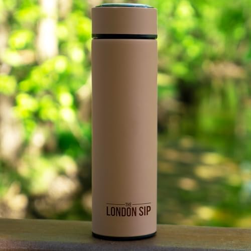 The London Sip 16.9 oz Multi-Purpose Tea Infuser Mug – Fruit Infuser Water Bottle for Hot and Cold – Double Wall Stainless Steel Insulated, Mocha Brown - Image 6