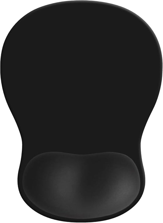 Gel Mouse Pad with Wrist Rest, Ergonomic Concave Wrist Support Mousepad with Non-Slip PU Base & Smooth Surface Comfortable Desk Accessories Mat for Office, Home Gaming and Study (01 Black)