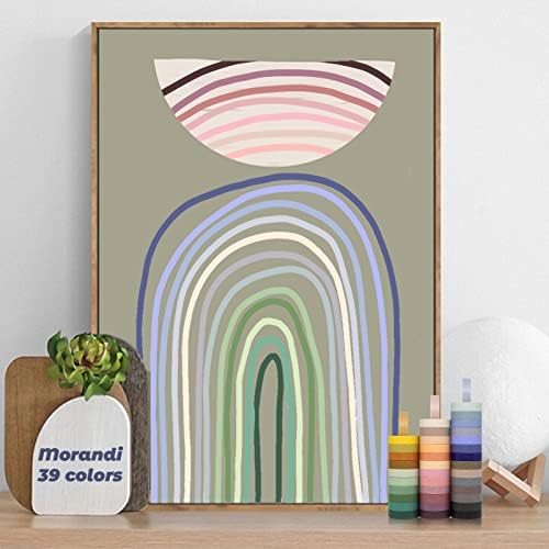 MOOKER 39 Rolls Washi Tape Set - Morandi Colored Masking Tape, Thin Vintage Tape for Journaling, Scrapbooking Supplies, Crafts Aesthetic, Gift (Nature Color 10mm) - Image 7