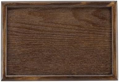 Wooden Serving Tray Rectangular Wood Serving Tray Decorative Platter, 8.7x5.9 Inch Fit for Home Decor Kitchen Coffee Table Candle Holder, (Brown) by YELARXI