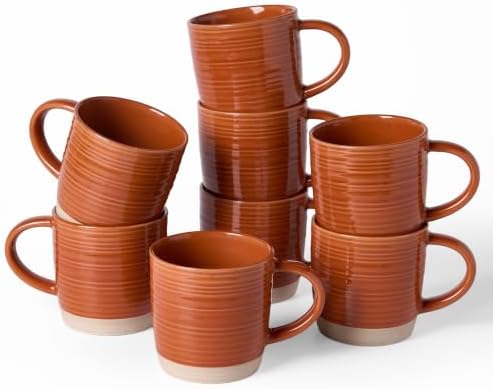 famiware Coffee Mugs Set of 8, 13 oz Mug Set, Ceramic Cup Set with Handle by Famiware