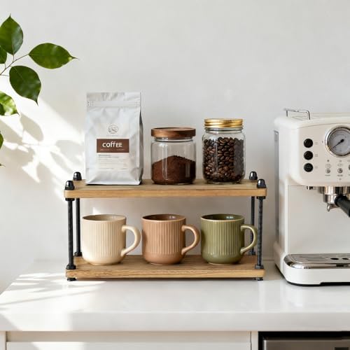 Mkono Coffee Station Organizer, 2 Tier Mug Shelf Coffee Bar Accessories - Image 3