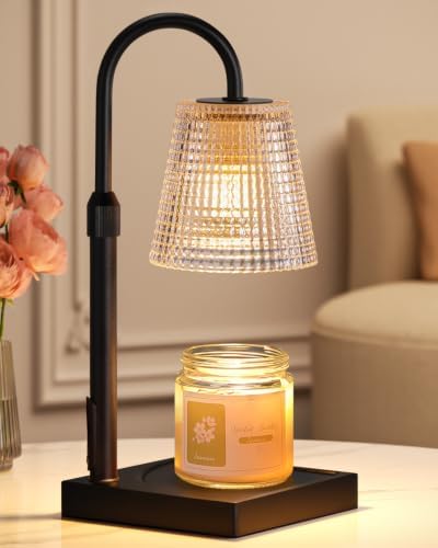 Black Candle Warmer Lamp with Timer, House Warming Gifts New Home Decor by Hong-in