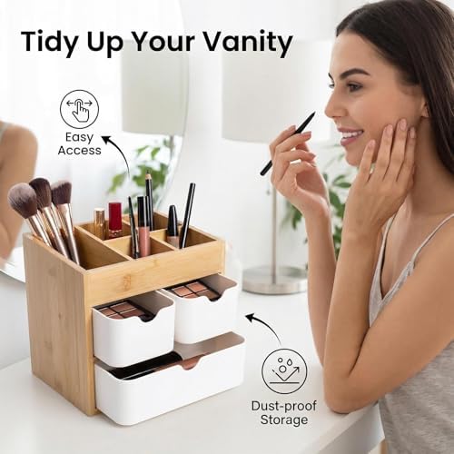 Bamboo Desk Organizer ＆ 2 Pack Bamboo File Folder Holder Set - Image 6