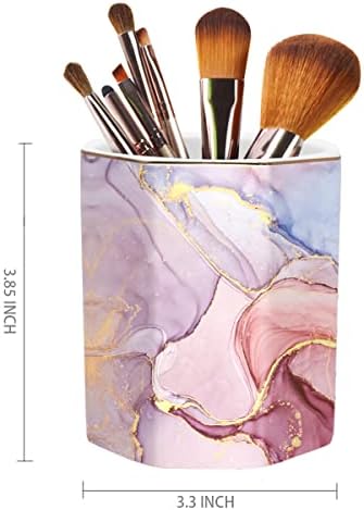 Large Capacity Colored Ceramic Marble Pencil Storage Marker Pen Holder Cute Stationery Holder For Office,High School College Student Girl Women Adult Teen Gift, Pink - Image 2