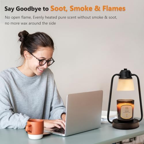 Candle Warmer Lamp with Timer Dimmer - Birthday Gifts for Women, Electric Wax Melt Warmer Lamp for Jar Candles, Vintage Candle Lamp Warmer with 2 Bulbs, House Warming Gifts New Home Decor - Image 3
