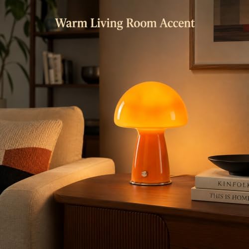 Orange Mushroom Table Lamp,Warm Ambient Lighting,for Nightstand - Image 5