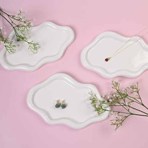 Ceramic Jewelry Large Decorative Cloud Tray, Trinket Dish (White) - Image 4