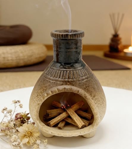 Brown Ceramic Palo Santo Holder, Incense and White Sage Burner by Unknown