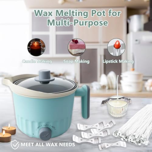 GUILOPOER Wax Melter with Pour Spout, Candle Making Kit for Adult Beginners, 1.5L Large Capacity, for Making Candles and Soaps, Kit Includes Wax Melting Pot(Green) - Image 4