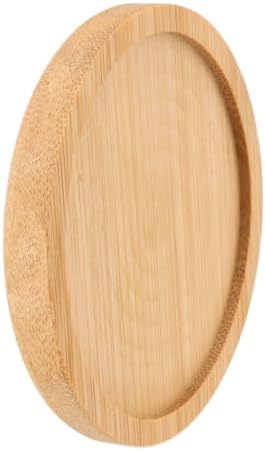 HOIGON 30 Pack Round Bamboo Coasters, 4 Inch Natural Wooden Coasters, Round Bamboo Tray Saucer Set for Drinks, Crafts, Succulents - Image 4