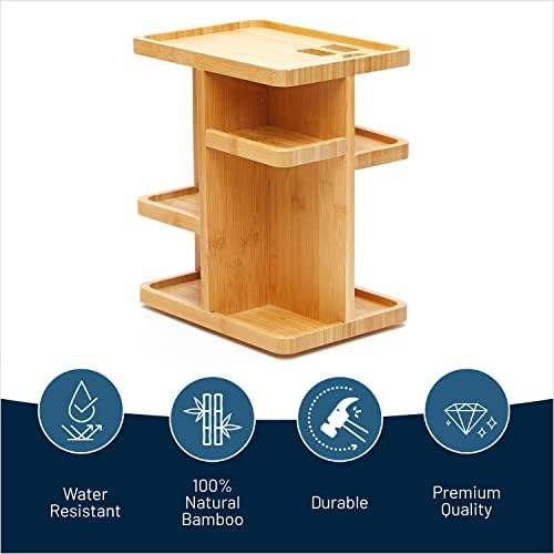 Bamboo 360 Degree Rotating 12 inches Makeup Organizer, Cosmetic Organizer - Image 2